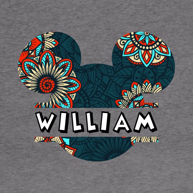 William Name With Seamless Pattern by Maddalena's